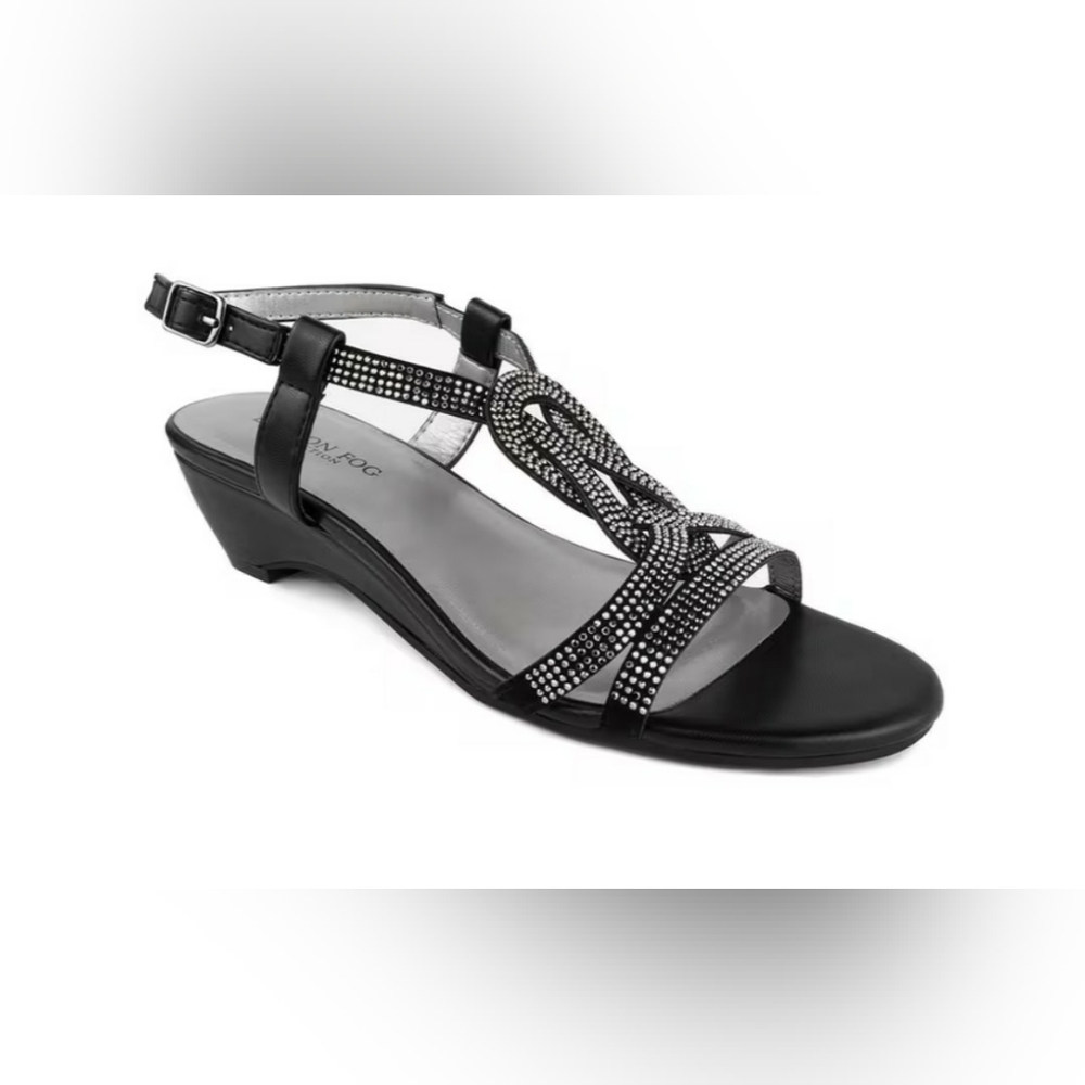 London Fog Macey Demi-Wedge Sandals NWOB